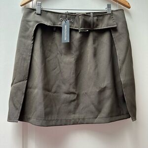 PrettyLittleThing Olive Belted Mini Skirt